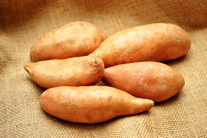 Sweet Potatoes on Burlap